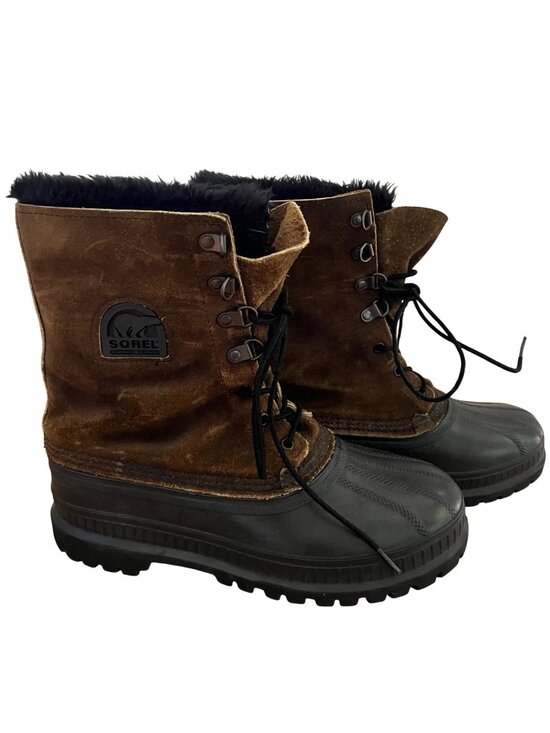 Sorel Other - Vintage Sorel Mens Size 7 Brown Suede Kaufman Steel Shank Fur Lined Winter Boots